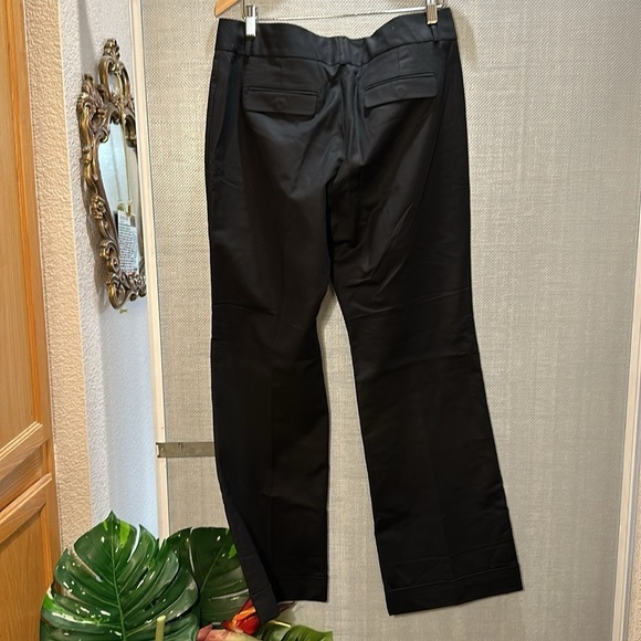 Banana Republic 718 Trouser Cuff Stretch Straight Sheen Black pants Size 14 - Picture 5 of 11